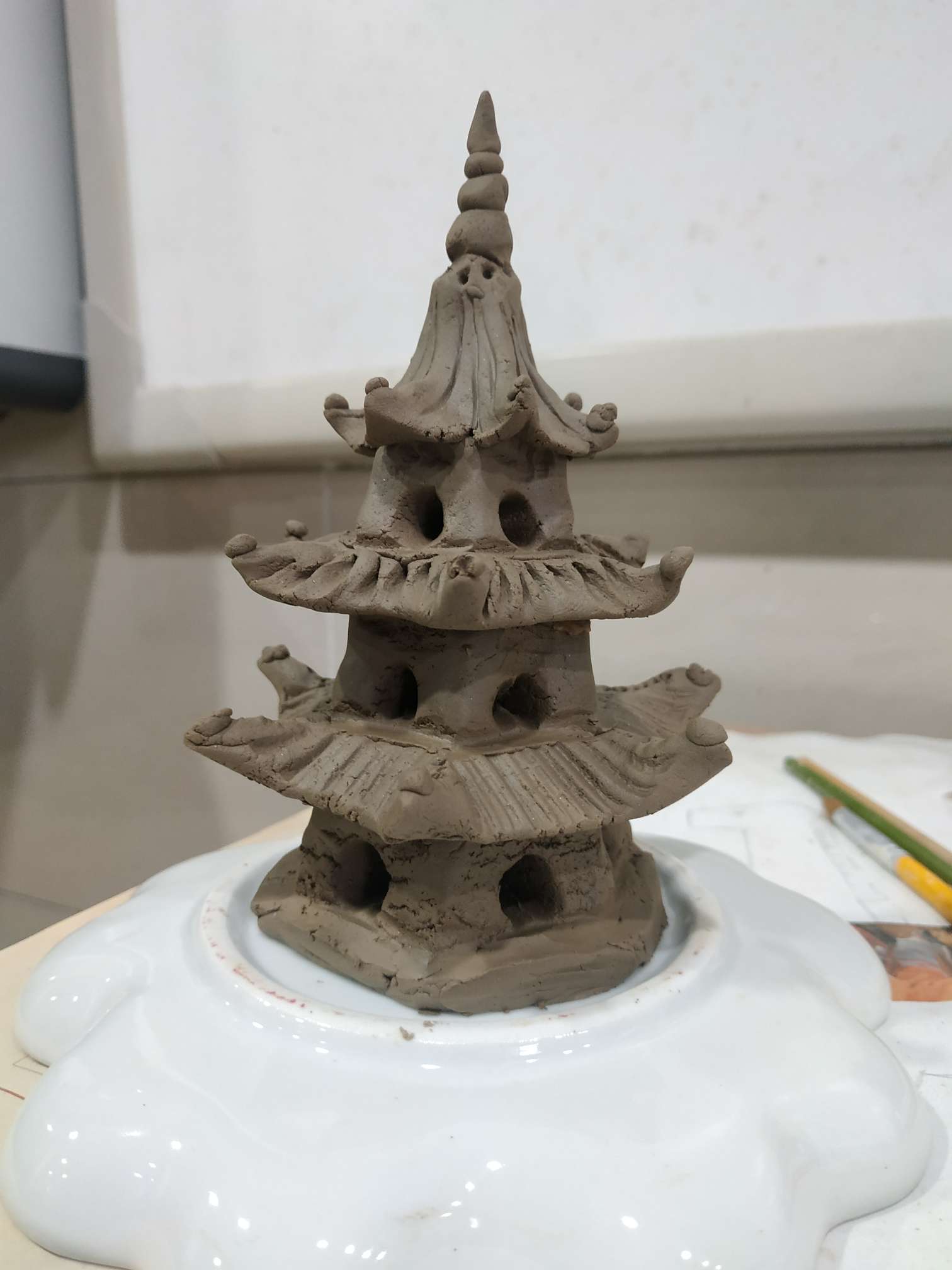 四年级美术403班陶艺塔